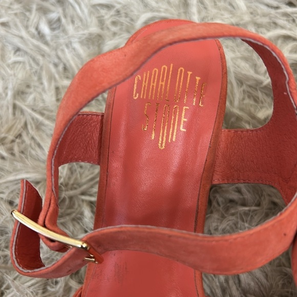 NIB Charlotte Stone Sal Suede Platform Clogs Sandals in Cerise Pink size 12 RARE - Picture 6 of 11